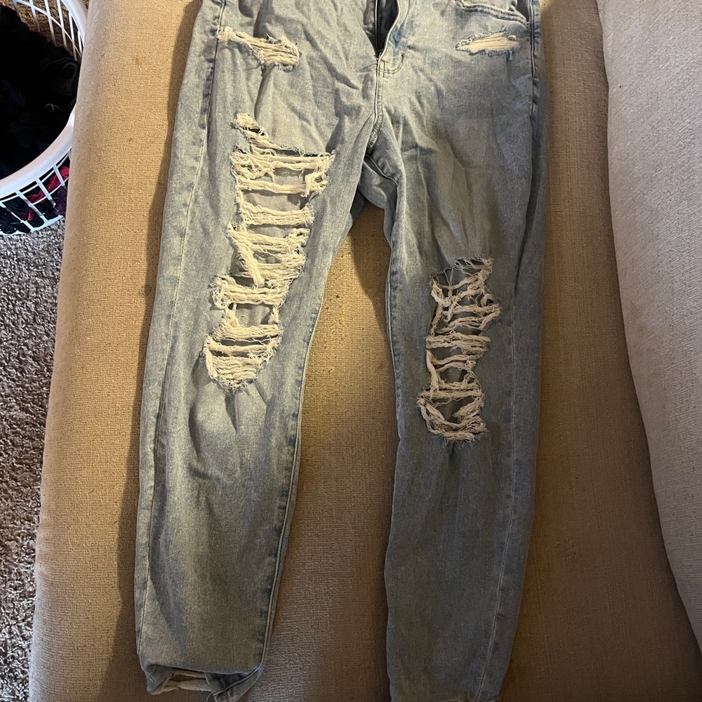 American Eagle Outfitters Ripped Light Blue Skinny Jeans